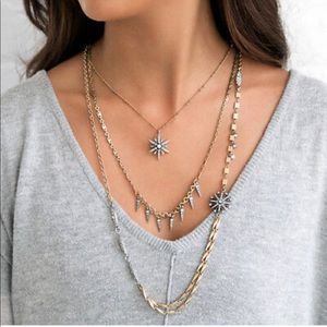 C+I Starburst Three-Row Convertible Necklace